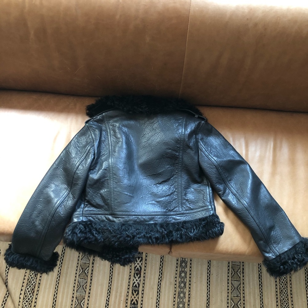 Vince Leather Black Shearling fur Moto Jacket Fall Winter quiet luxury NWT - Picture 10 of 15